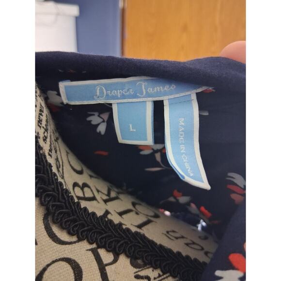 Draper James Womens Large Maxi Dress Floral Blue With Belt - Picture 4 of 4